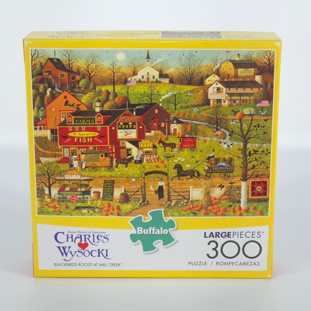 Charles Wysocki Blackbirds Roost Mill Creek 300 Large Piece Puzzle Buffalo Games